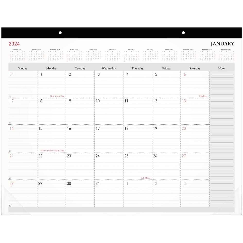 2024 Office Depot Brand Monthly Desk Pad Calendar 213/4 inch x 17 inch